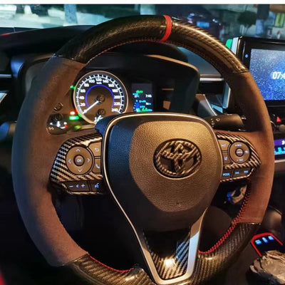 Car Steering Wheel Decorative Stickers for Toyota Corolla Rav4 Auris Camry Yaris CHR avensis  accessories Car Stying