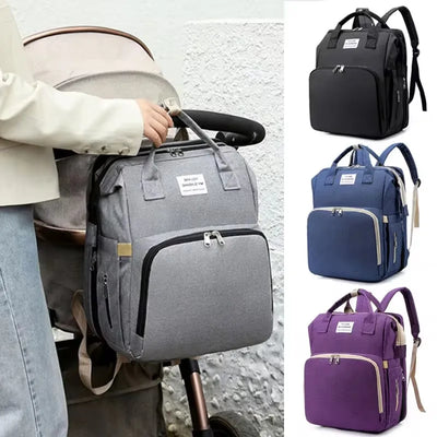 Folding Mommy Diaper Bags Baby Bed Fashion Women's Bag Maternity Nappy Diaper Bags Travel Milk Bottle Backpack Nursing Bags