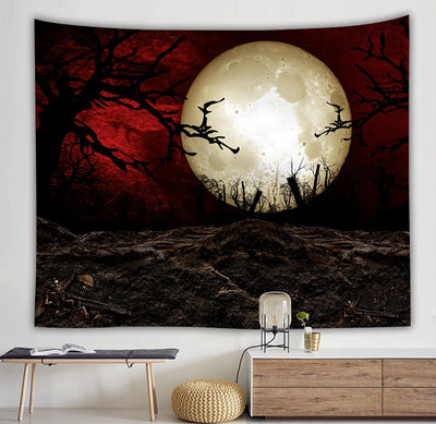 Starry sky moon night scene tapestry room art decoration background cloth home living room decoration wall hanging beach towel
