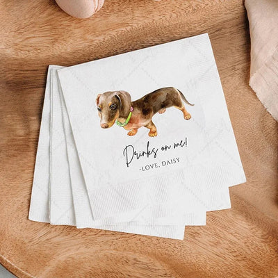 50pcs Personalized Paper Napkins for Wedding Cocktail Napkins Initials Customized Dinner Napkin Party Decor Pet Portrait Napkins