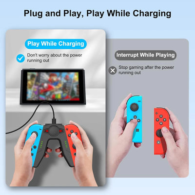 GAMINJA For Nintendo Switch Joy Con Controller Charger Bracket With Switch Indicator Ligh For Switch JoyCon Charging Controller