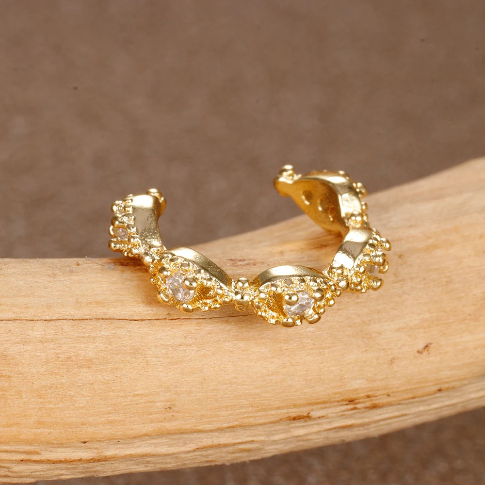 1PC Stainless Steel Zircon Clip Earrings Female Buckle Ear Cuff No Piercings Fake Cartilage Ear for Women 2024 Fashion Jewelry