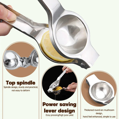 Lemon Squeezer Stainless Steel Manual Juicer Processor Hand Pressed Orange Citrus Fruit Juicer Portable Practical Kitchen Tools