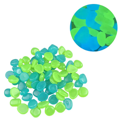 100PCS Solar Luminous Stone Fish Tank Pebble Multifunction Glow In The Dark Pebble Glowing Stone Rock Reusable Garden Decoration