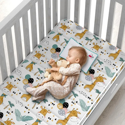 3" Mini Crib Mattress, 38" x 24" High-Density Foam, Odorless & Steady, Giraffe Print, Fits Mini Crib