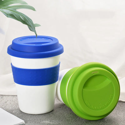 Reusable Water Cup Heat Insulated Outdoor Travel Travel Mug 400ml Hotel Cup With Silicone Lid Drinkware Portable Tea Coffee Cup