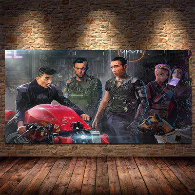 Steam City & Sports Car Canvas Wall Art - Futuristic Game-Inspired Posters for Bedroom and Gamer Room Decor