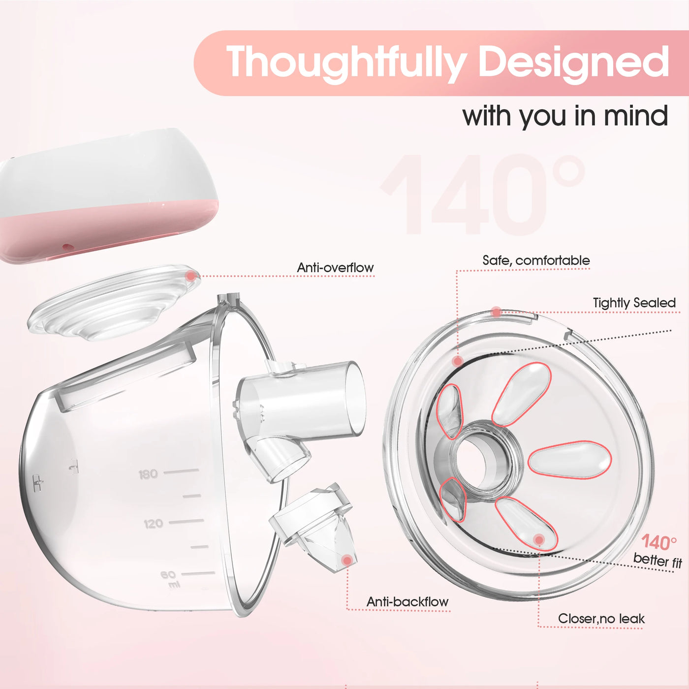 Electric Wearable Breast Pump 1200mAh USB Chargable Silent Milk Extractor Painless Automatic Milker Comfort Breastfeeding