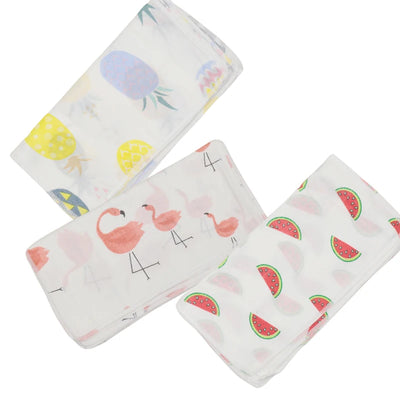 10pcs Pack 31*31cm 100% Cotton Gauze Newborn Baby Infant Cartoon Face Hand Bathing Towel Bibs Feeding Square Towels Handkerchief