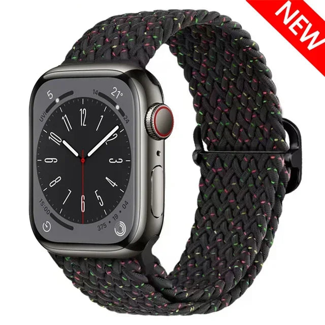 Braided Solo Loop For Apple watch band 44mm 40mm 49mm 45mm 41mm 46mm Elastic bracelet iWatch series 8 3 se 6 Ultra 2 9 10 straps
