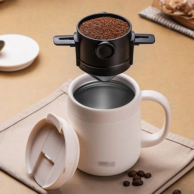 Coffee Filter Folding Hand Brewed Coffee Dripper Cone for Drip Reusable Coffee/Tea Holder Funnel Paperless Pour Over Holder