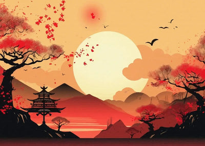 Chinese Landscape Birds Forest Mountain River Koi Carp Fish Ink Art Poster Canvas Painting Wall Art Prints Picture Home Decor