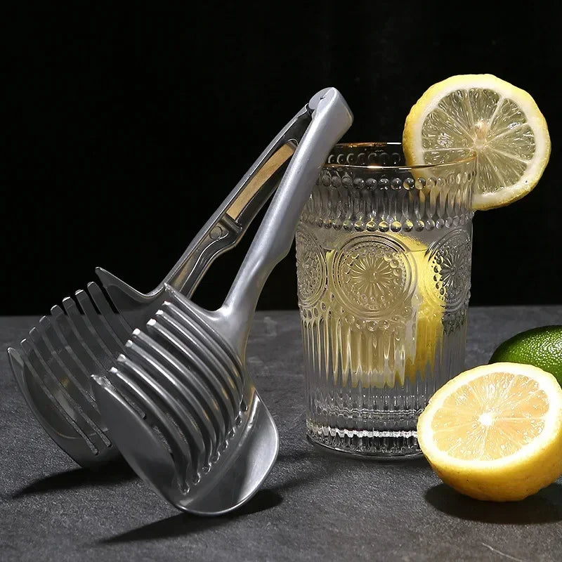 STAINLESS STEEL HANDHELD FRUIT & VEGETABLE SLICER – ORANGE, LEMON, TOMATO, ONION CUTTING CLIP