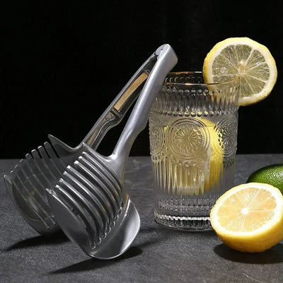 STAINLESS STEEL HANDHELD FRUIT & VEGETABLE SLICER – ORANGE, LEMON, TOMATO, ONION CUTTING CLIP