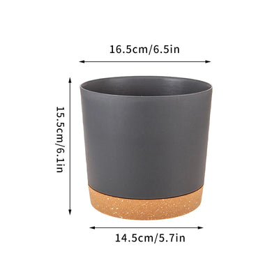 Plant Pot Circular Large Flowerpot Plastic Indoor Plants Succulent Planter with Drainage Bonsai Potted with Tray Home Decoration
