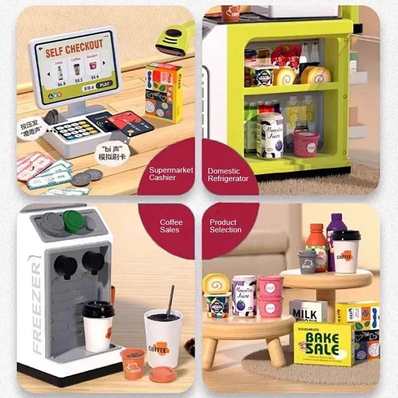 Children's Simulation Home Supermarket, Shopping Cash Register Toy, Puzzle Selling Store, 3 4 5 6 7 8 Years Old Girls Gift
