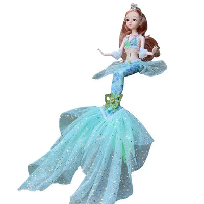 17.7 Inch Exquisite Princess Mermaid Doll Fashion Mermaid BJD Doll with Rainbow Clothes Girls favor Xmas Birthday Gift Toys
