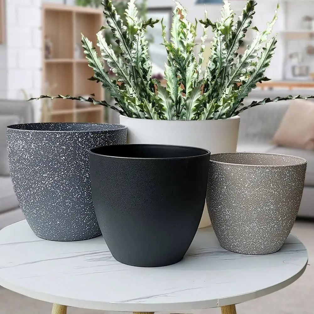 Fashion Plastic Bonsai Flowerpot Large-capacity Frosted Balcony Plant Pot Imitation Stone Plant Growth Cultivation Pot for Home