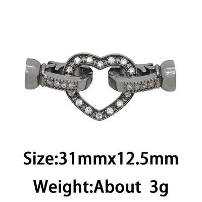 1 Pcs Paved Zircon Connector for Jewelry Making Diy Necklace Bracelet Chain Accessories Gold/Silver Color Round Heart Shape Part