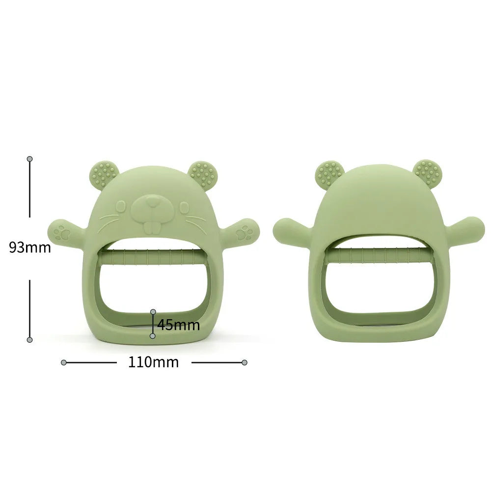 1PC BPA FREE CUTE CARTOON ANIMAL SILICONE TEETHER TOY BRACELET TEETHING GLOVE FOR BABY NEWBORN ACCESSORIES