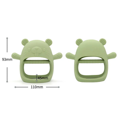 1PC BPA FREE CUTE CARTOON ANIMAL SILICONE TEETHER TOY BRACELET TEETHING GLOVE FOR BABY NEWBORN ACCESSORIES
