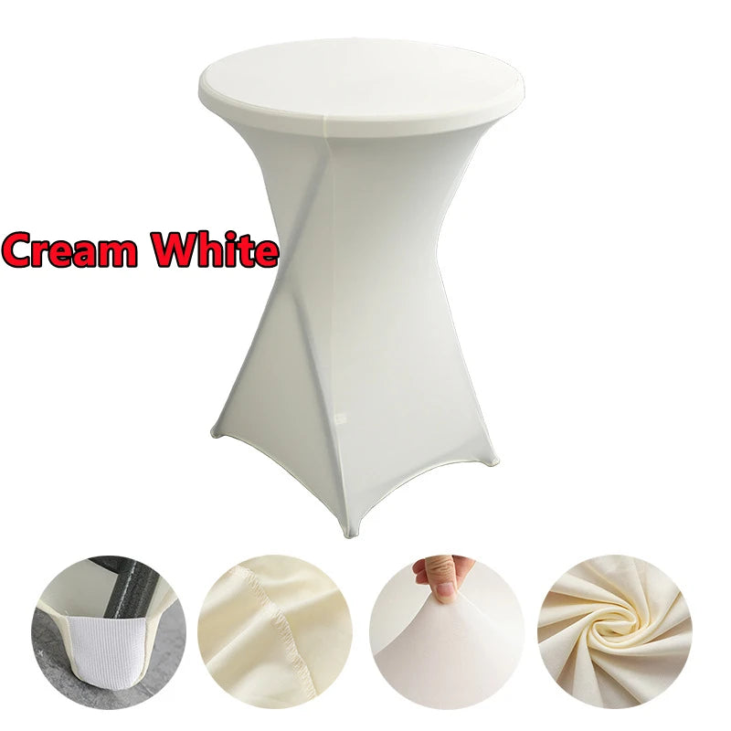 2/1PC Height Stretch Round Tablecloth Cocktail Table Cover Spandex Table Cloth Bar Hotel Party Wedding Elastic Table Cloth Decor