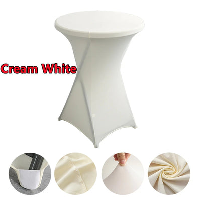 2/1PC Height Stretch Round Tablecloth Cocktail Table Cover Spandex Table Cloth Bar Hotel Party Wedding Elastic Table Cloth Decor