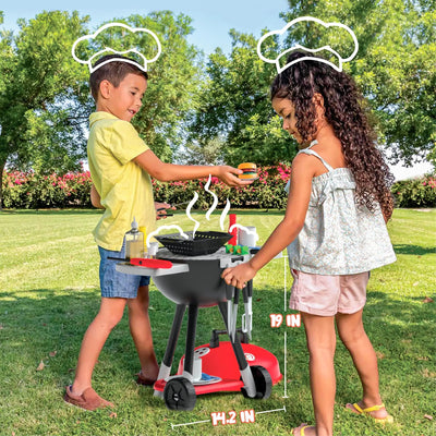 BBQ Grill Set - 25pc Toy Barbecue Grill Set for Kids - Includes Accessories and Play Food - Ages 3 and Up,Christmas Gifts