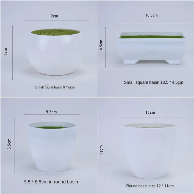 1pc White Round and square Plastic Flower Pot Plant Simple Moderm Flowerpot With Foam Floral Arrangement Accessories home decora
