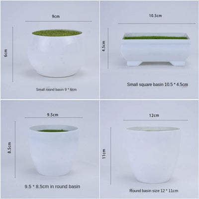 1pc White Round and square Plastic Flower Pot Plant Simple Moderm Flowerpot With Foam Floral Arrangement Accessories home decora