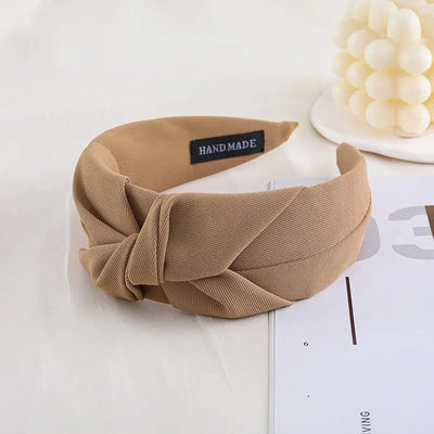 New Fashion Knotted Headbands for Women Solid Color Girls Cloth Hair Bands Wide Hairband Soft Hair Hoop Hair Accessories