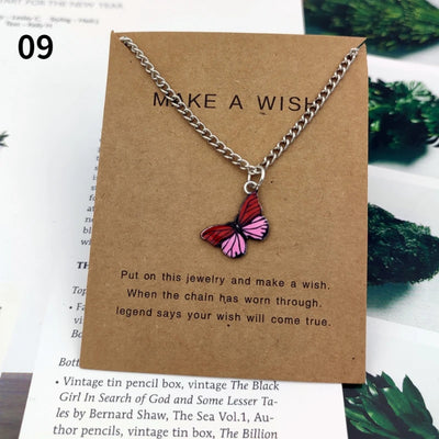 Fashion Butterfly Pendant Necklaces for Women Sweet Simple Multicolor Insect Clavicle Chain Necklace Party Jewelry Accessories