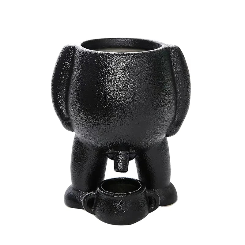 Ceramic Peeing Potted Gardening Pots Novelty Peeing Planter Pot with Drainage Desktop Flowers Planter Display for Bedroom Patios