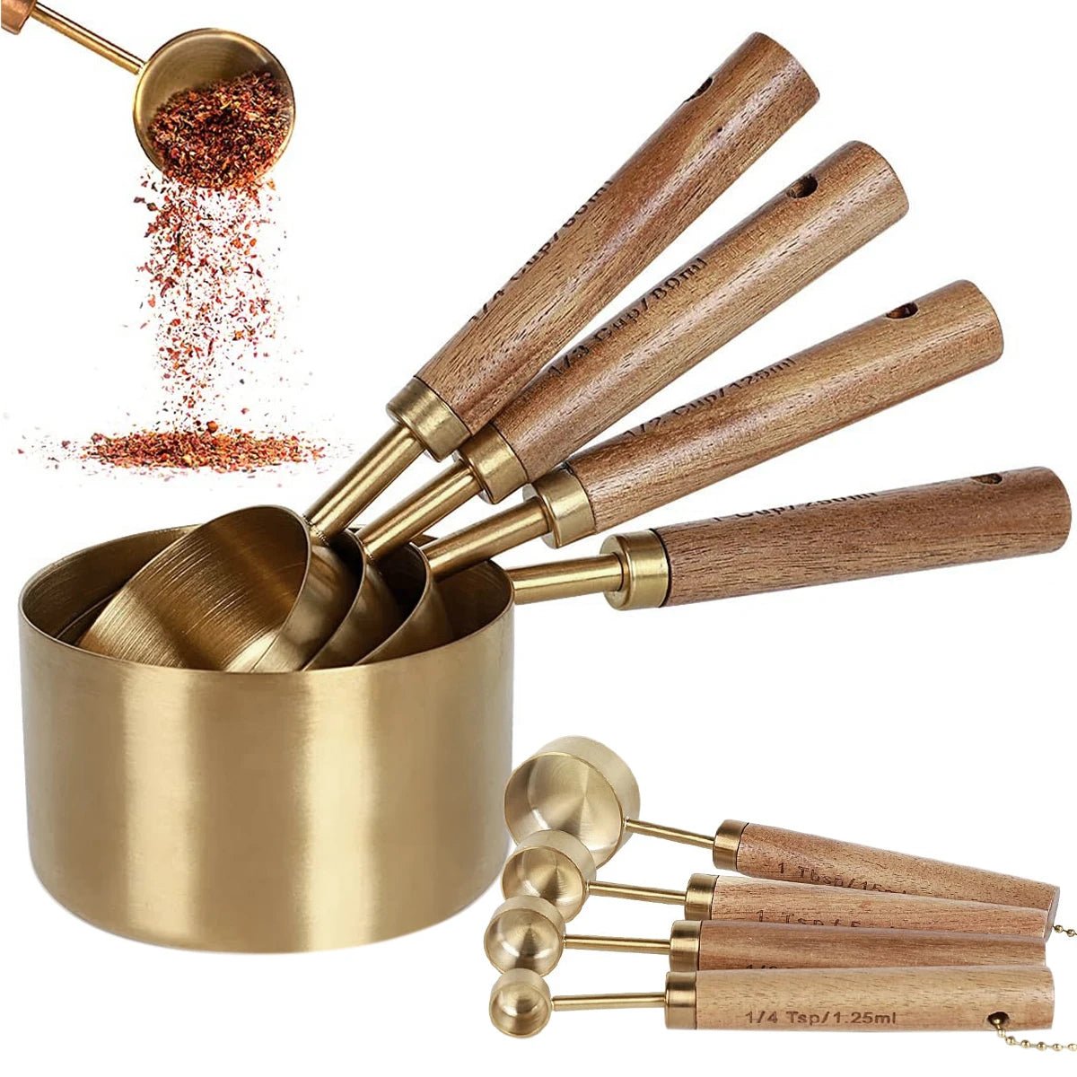11/6pc Stainless Steel Measuring Cup Spoon Set Espresso Making Measuring Tools Coffee Measure Spoon Kitchen Gadget Measure Scoop
