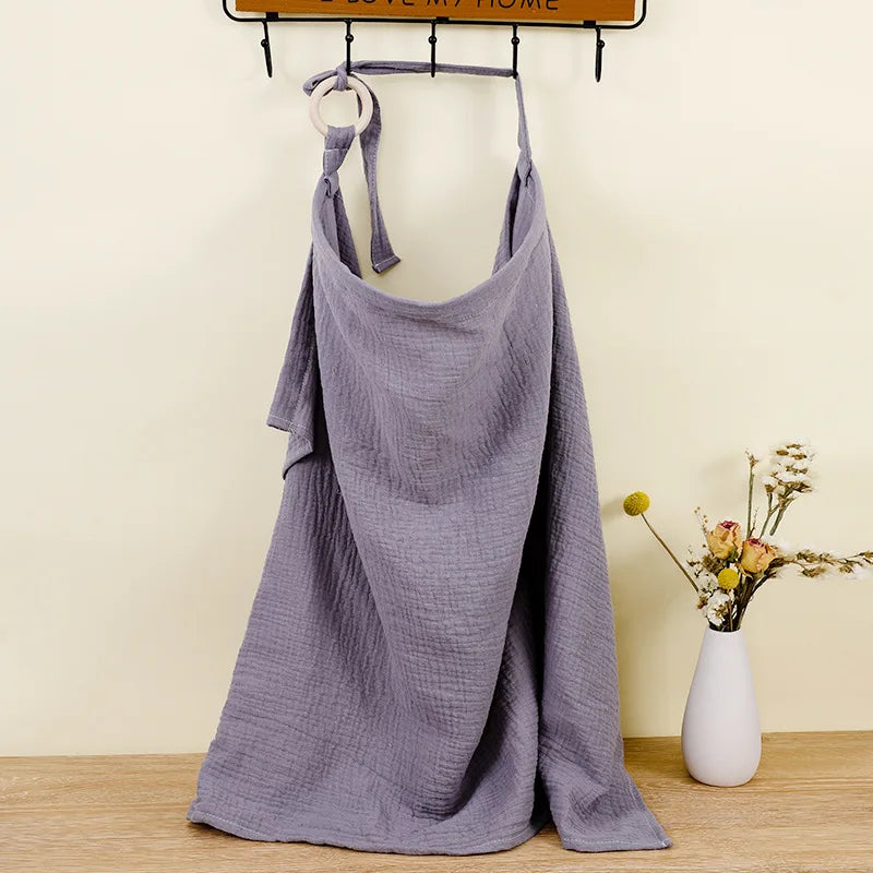 BREATHABLE COTTON MUSLIN BABY NURSING COVER – MATERNITY BREASTFEEDING APRON & STROLLER BLANKET