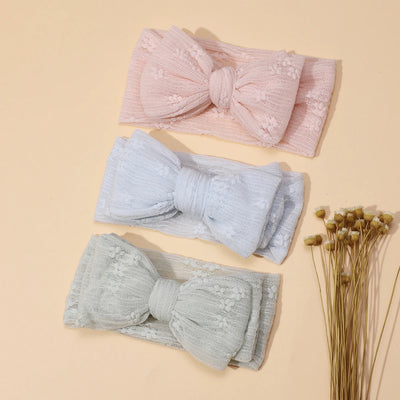 3PCS/SET BABY GIRL HEADBAND DOUBLE MESH BOWS HAIRBAND SOFT TURBAN LOVELY BOW KIDS HEADWEAR HAIR ACCESSORIES FOR NEWBORN INFANT