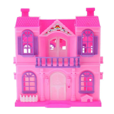 2 Storey Doll Mini Villa Dream House for Barbie Doll Kids Pretend Play Toy Random Color