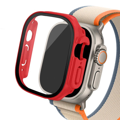 Glass+case For Apple Watch Ultra 2 case 49mm smartwatch PC Bumper+Screen Protector Tempered Cover iwatch series band Accessories