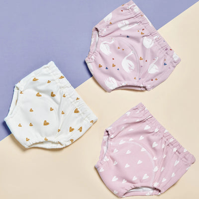 3PCS BABY COTTON TRAINING PANTS 6-LAYER WATERPROOF REUSABLE CLOTH DIAPERS FOR TODDLERS