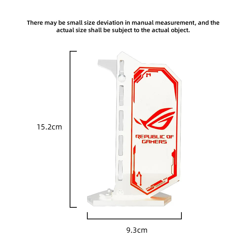 White GPU Bracket RGB VGA Stand Video Card Support ASUS ROG Vertical 12V/5V Customized Gamers MOD PC RTX4090 Blanc Holder DIY