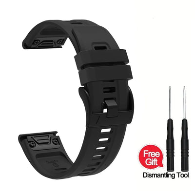 22mm 26mm Silicone Strap For Garmin Fenix 7X 7 Pro Solar/6X 6 Sapphire 5 5X Plus 3 3HR/Epix Approach S62 60 QuickFit Watch Band