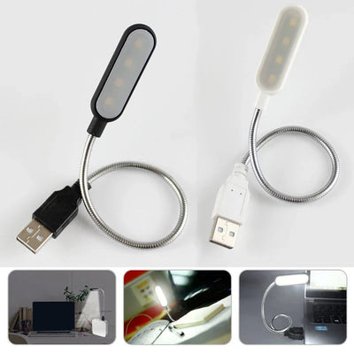 Portable USB Reading Night Lamp Mini 6 LED Book Lamp White/Warm Color Table Desk Lamp For Laptop Power Bank Notebook PC Computer