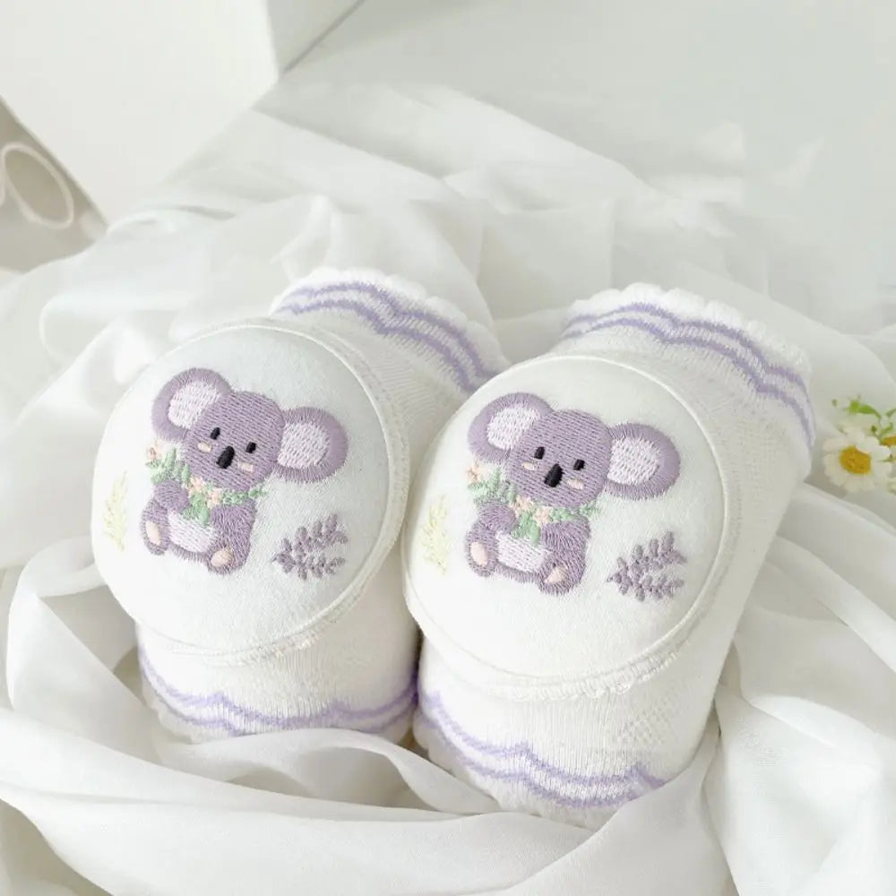 Cute Cotton Baby Knee Pads Sponge Cartoon Design Crawling Toddler Protective Gear Cloth Accessories Elbow Pads Infant