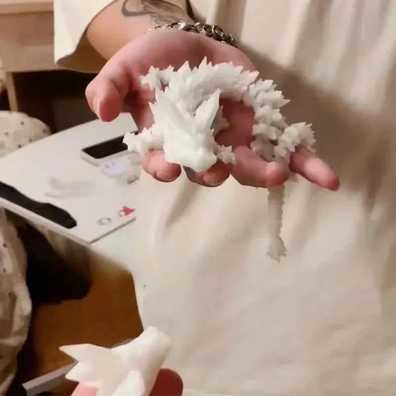 3D Printed Gem Dragon Glow in The Dark Rotatable Articulated Dragons Crystal Figures Action Toy Desktop Ornament Birthday Gifts