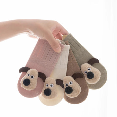AUTUMN WINTER 3D BONELESS ANTI-SLIP BABY WALKING SOCKS – PUPPY DOLL FLOOR SOCKS FOR INFANTS & TODDLERS