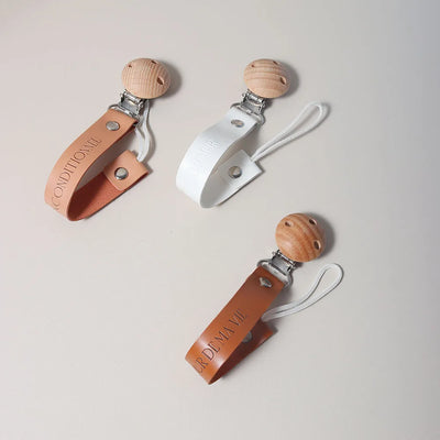 HOT PU Leather Baby Pacifier Chain Rainbow Soother Pacifier Clips Chain Metal Dummy Clip Nipple Holder Clasps