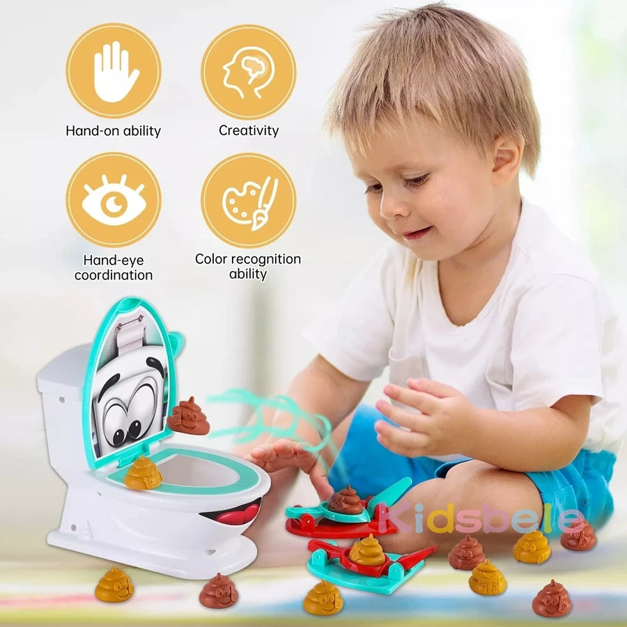Poop Shoot Game Toy for Kids Creative Toilet Poop Game Toys Funny Family Game Decompress Toys Gifts