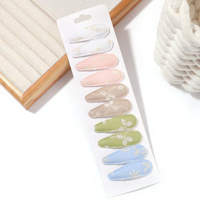10Pcs/Lot Fresh Print Cotton Alloy Hair Clips for Kids Fabric Plaid BB Hairpins Girl Hairgripe Headwear Baby Hair Accessories