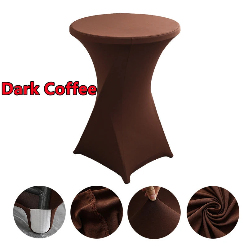 2/1PC Height Stretch Round Tablecloth Cocktail Table Cover Spandex Table Cloth Bar Hotel Party Wedding Elastic Table Cloth Decor