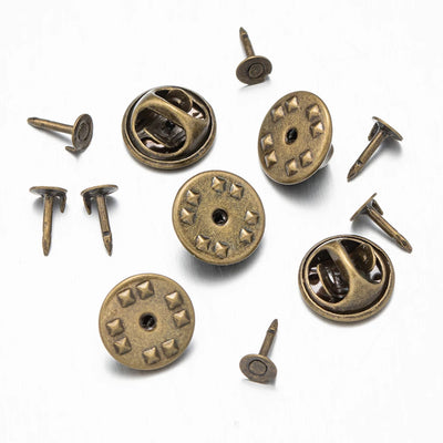 100pc Metal Locking Pin Back Brooch Badge Holder Lapel Base For DIY Jewellery Material Making Supply Craft Accessories Handmade